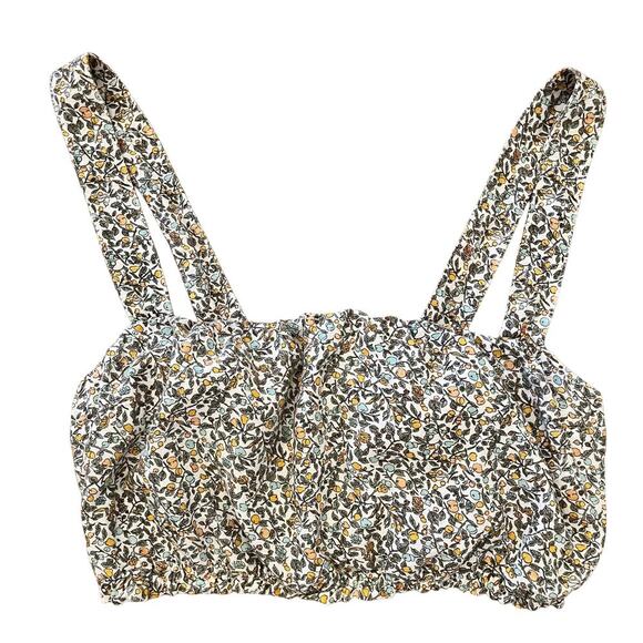 Abercrombie & Fitch Linen Blend Fruit Print Crop Top Size Small Adjustable Strap - Picture 1 of 9
